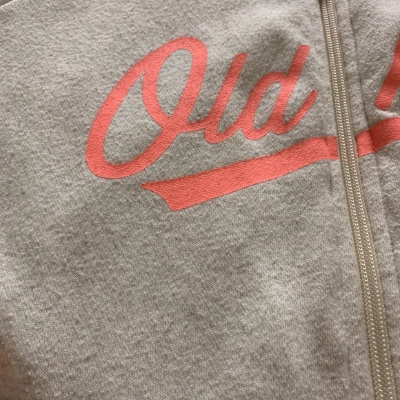 Old Navy Tan Hoodie with Pink Logo - Picture 1 of 3